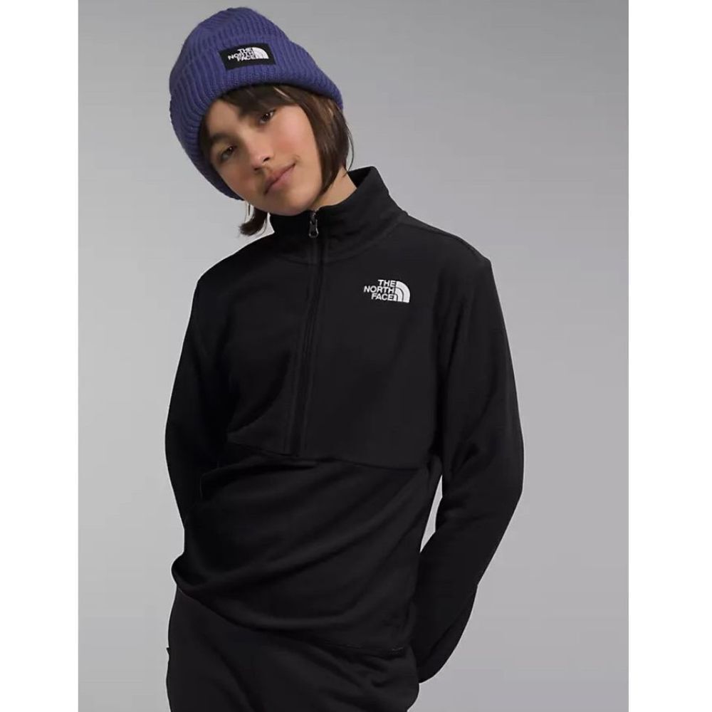 The North Face Big Kids’ Glacier ¼-Zip Pullover In Black Size Large 14/16